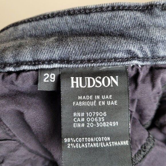 Hudson Size 29 Custom Zoeey Jeans Straight Leg Slim High Rise Ankle Leth Gray - Picture 10 of 12